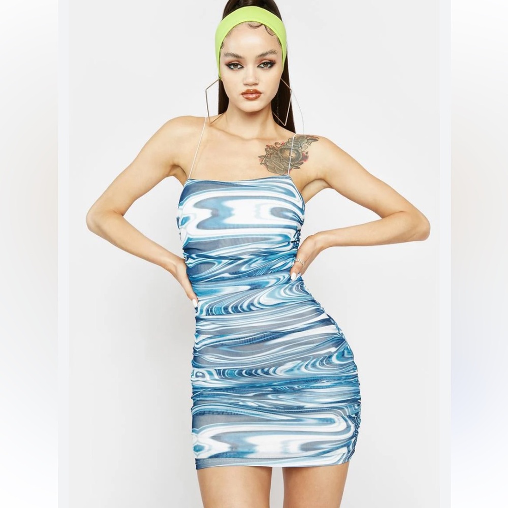 Blue Bodycon mini Dress , club dress, Summer dress